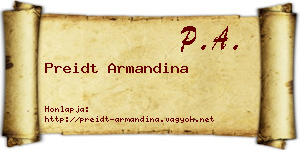 Preidt Armandina névjegykártya